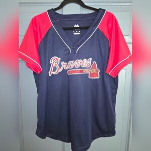 Atlanta Braves woman's jersey style pullover size XL